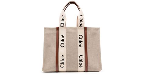 large woody cotton tote bag